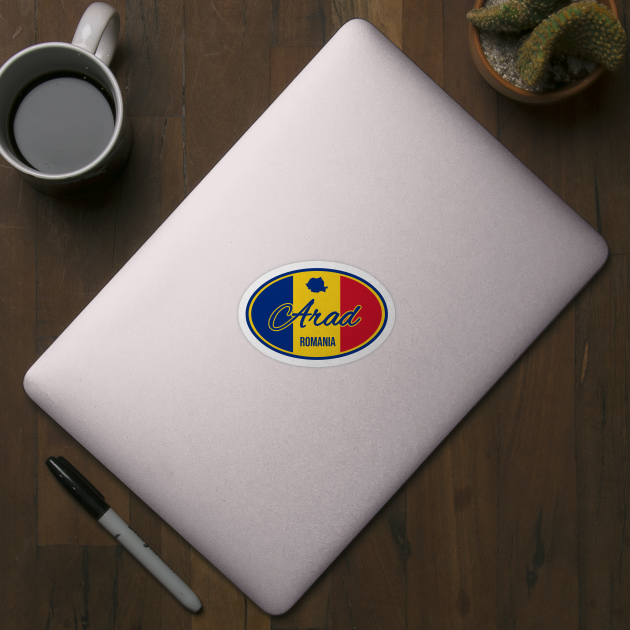 Arad Romania Oval Flag by urban-wild-prints